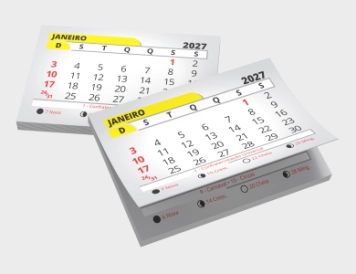 Bloco de Calendário para Ímã 2027 6,9x4,3 cm