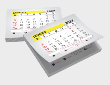 Bloco de Calendário para Ímã 2027 4,8x4 cm
