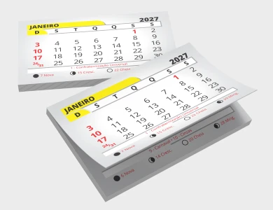 Bloco de Calendário para Ímã 2027 8x5cm